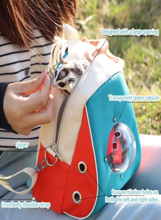 HardcorePet Small pet Carrier with Breathable Design Featuring Shoulder Straps and Panoramic Windows, Suitable for Hamsters, Rats, Squirrel, Sugar Gliders, Birds(Color Blocking) - Image 5